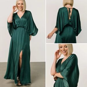 Baltic Born Dark Green Kimono Maxi Dress